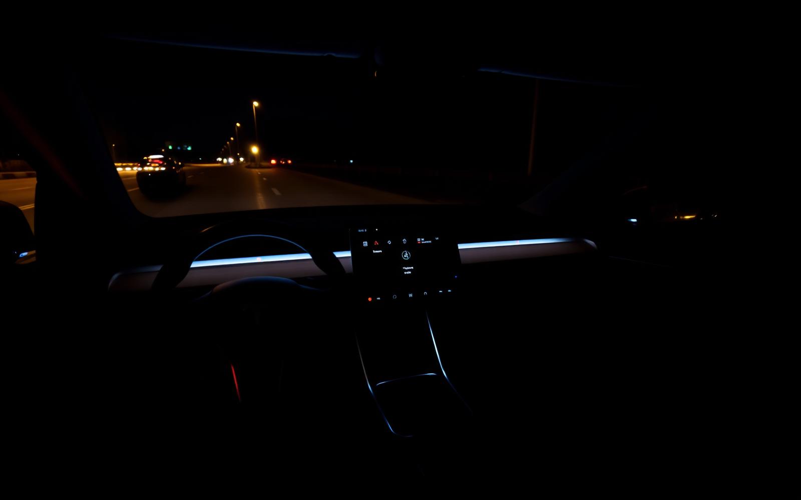 Tesla Model 3 minimalist interior with central touchscreen